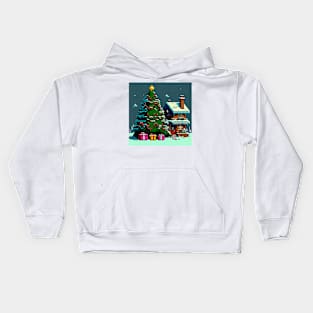 Retro Christmas tree Kids Hoodie